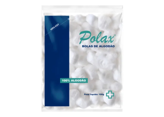ALGODAO HIDROFILO BOLINHA BRANCO 100G POLAX